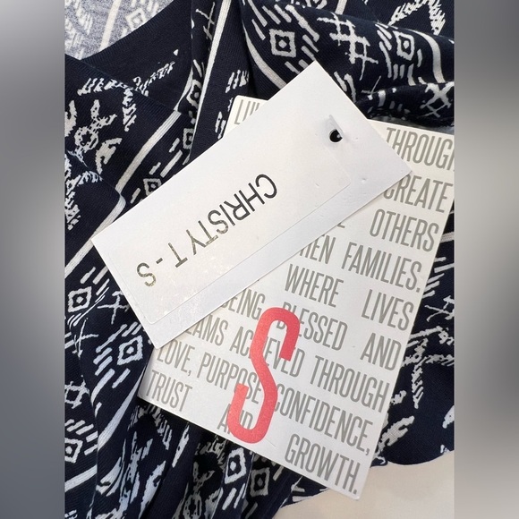 NWT LuLaRoe Christy T Dark Blue and White Size Small - Picture 6 of 6